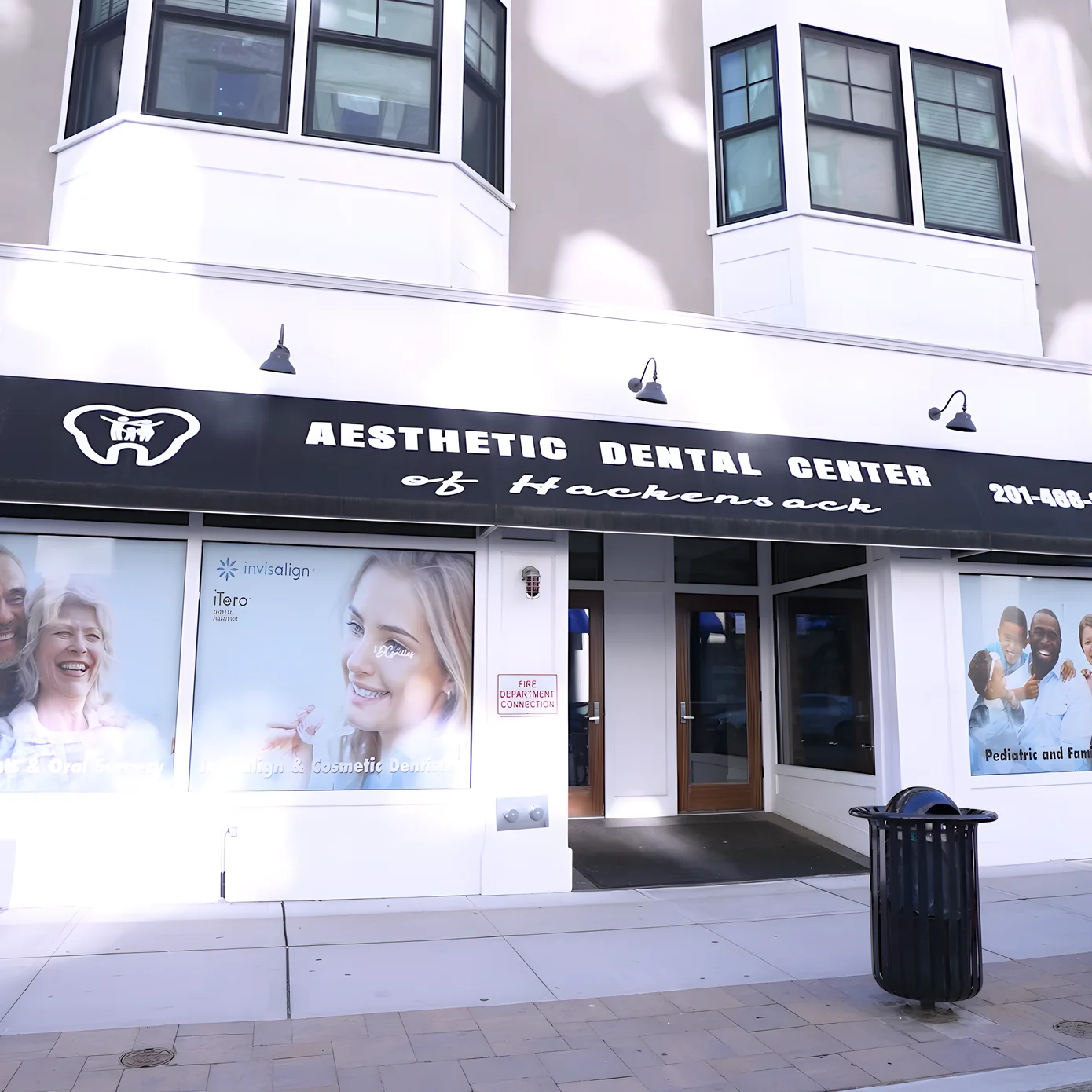The front of the building on Main Street in Hackensack that houses the practice